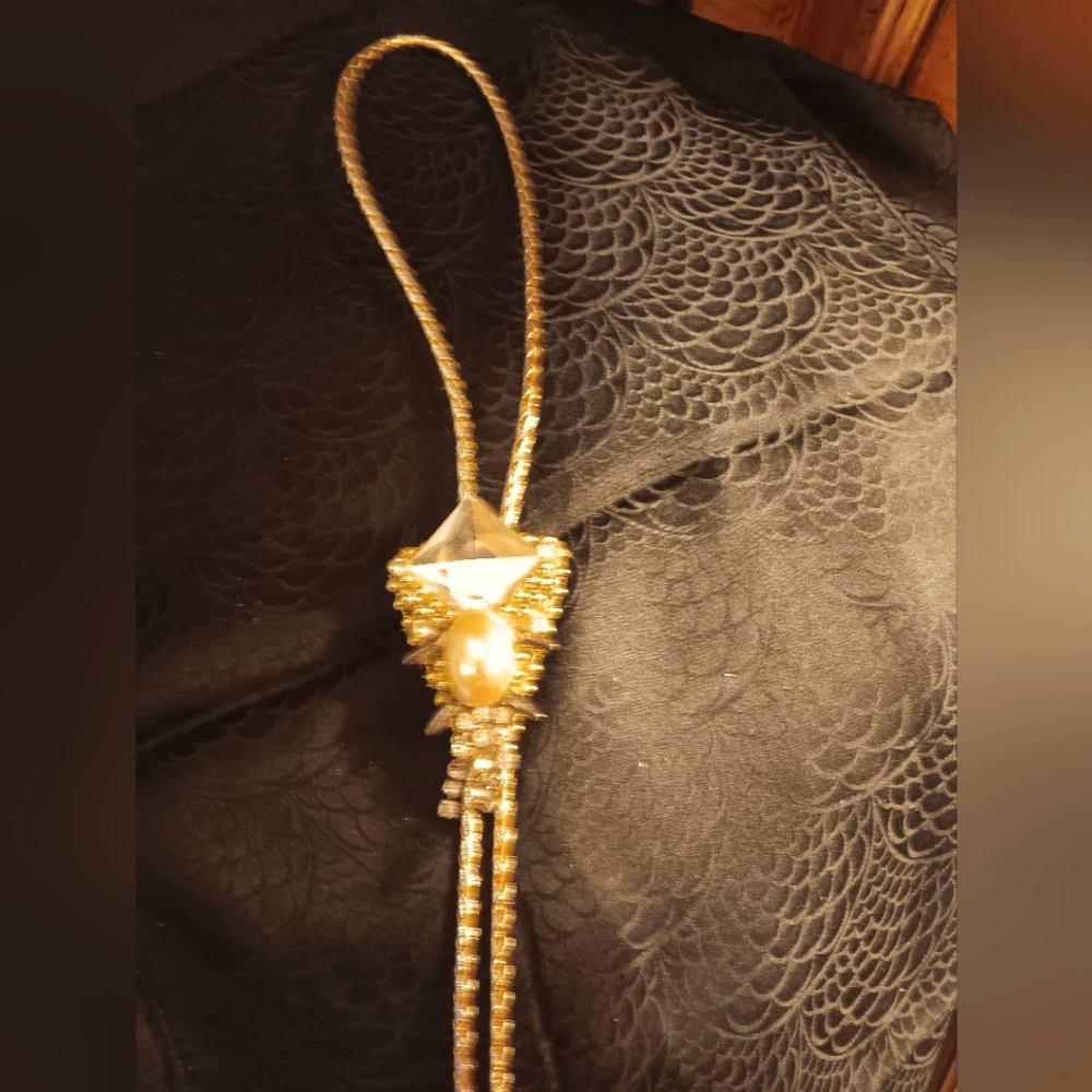Stunning bolo tie for the Rhinestone Cowboy or Cowgirl